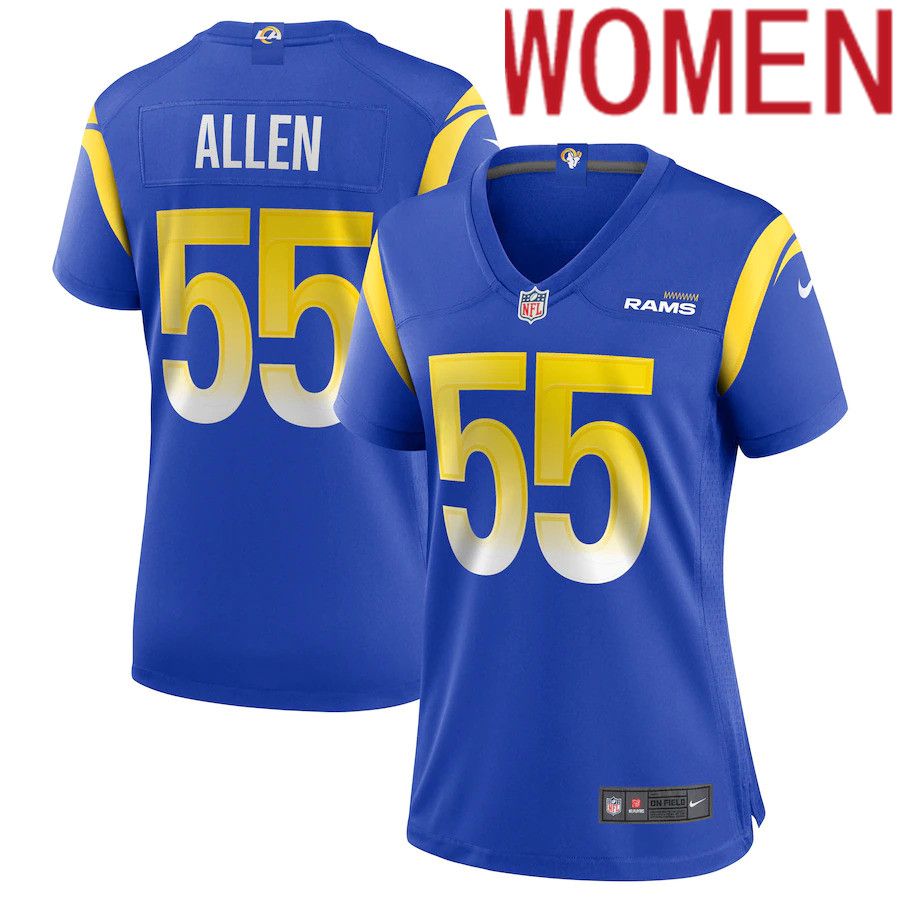 Cheap Women Los Angeles Rams 55 Brian Allen Nike Royal Game NFL Jersey